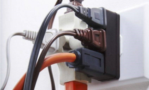 overloaded electrical outlet