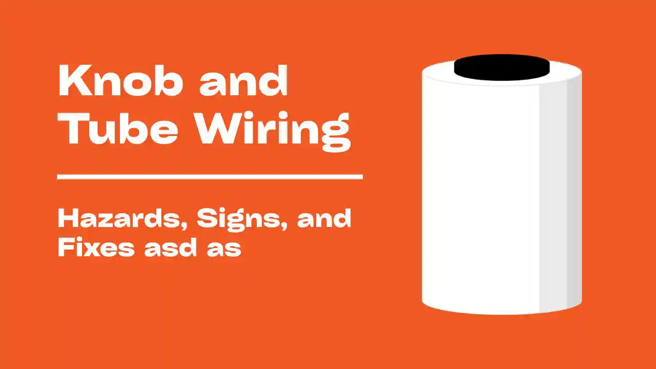 A thumbnail saying "Knob and Tube Wiring. Hazards, signs, and fixes" with a graphic of a wiring tube.